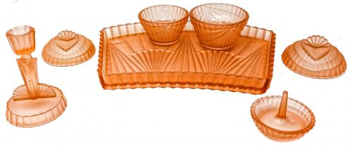 JUEGO DE TOCADOR EN CRISTAL  DE LOS AÑOS 30