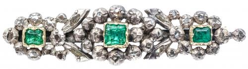 ALFILER CON DIAMANTES Y ESMERALDAS DEL S.XIX