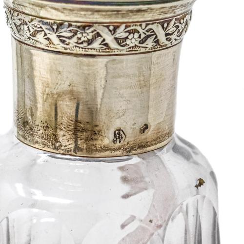 DOS BOTELLAS DE CRISTAL Y PLATA
