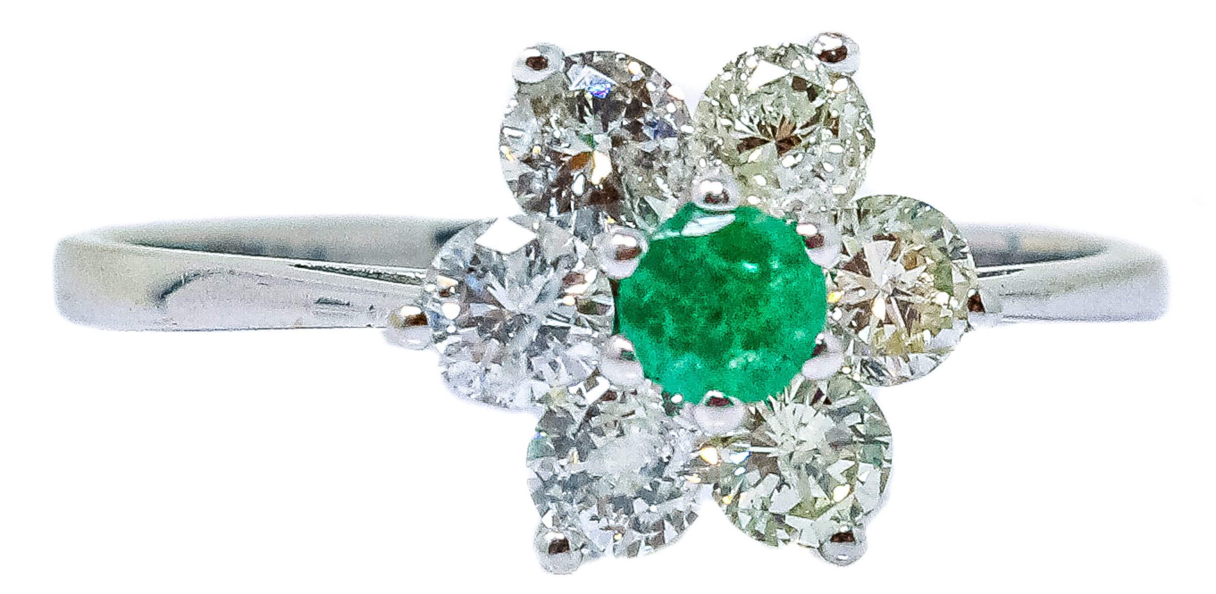 ANILLO ROSETÓN CON ESMERALDA Y BRILLANTES