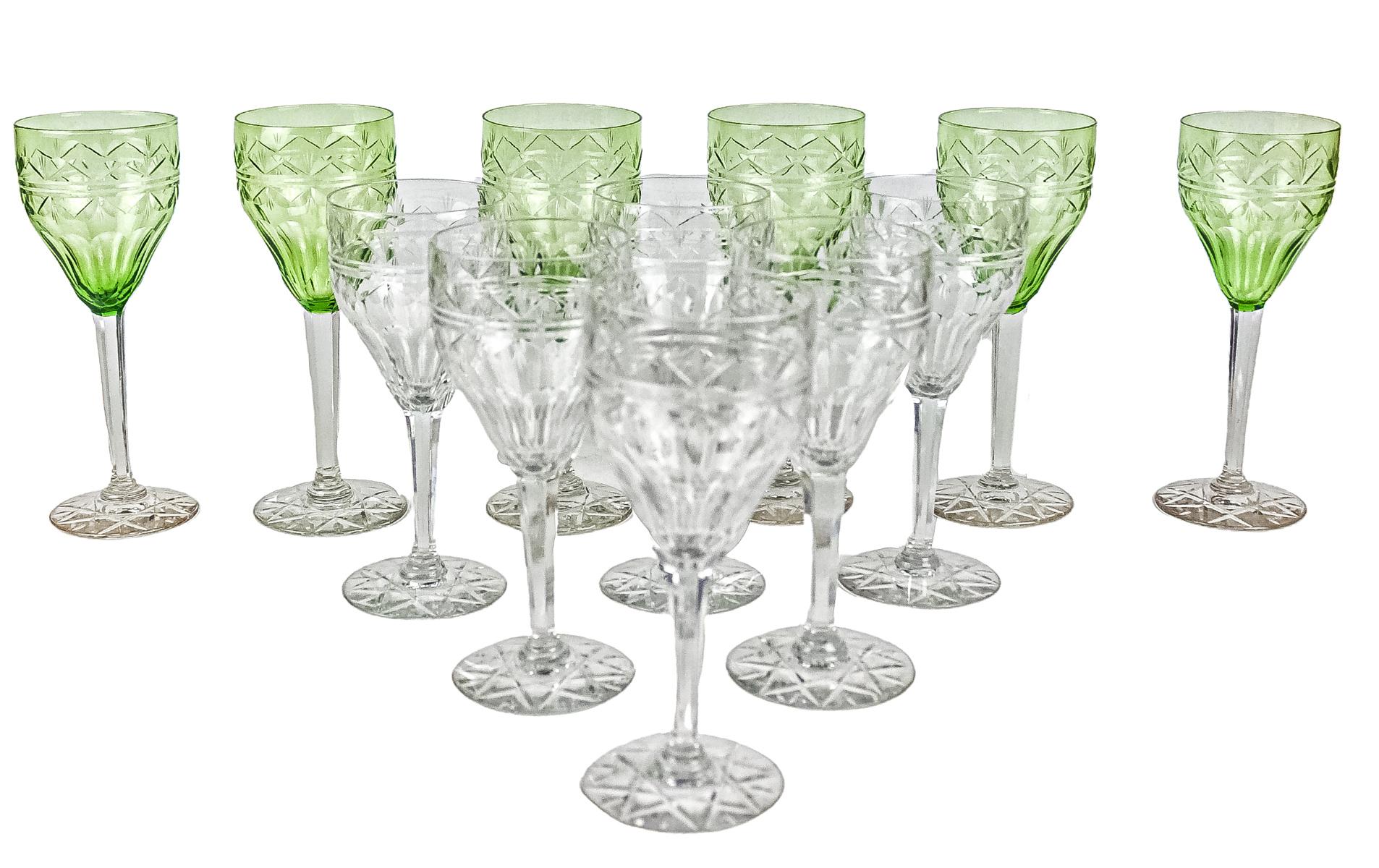CONJUNTO DE COPAS EN CRISTAL TALLADO 