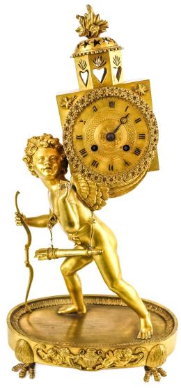 747 - RELOJ DE SOBREMESA IMPERIO FRANCÉS DE LA PRIMERA MITAD S.XIX