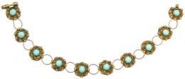 98 - PULSERA DE PLATA CON TURQUENITAS AÑOS 30