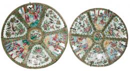 413 - DOS PLATOS ORIENTALES CANTON CIRCA 1900