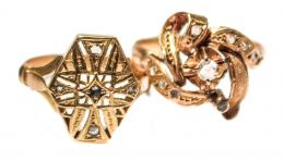 149 - PAREJA DE ANILLOS CON DIAMANTES AÑOS 30