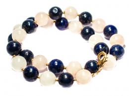 94 - COLLAR DE LAPISLAZULI Y CUARZO ROSA