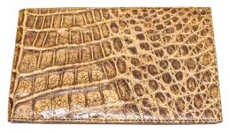 841 - CARTERA DE CABALLERO EN PIEL DE COCODRILO MARRÓN
