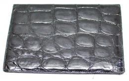 802 - CARTERA  DE CABALLERO EN PIEL DE COCODRILO NEGRO