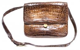 798 - BOLSO BANDOLERA EN COCODILO MARRÓN