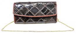 834 - BOLSO DE NOCHE EN PATCHWORK DE COCODRILO