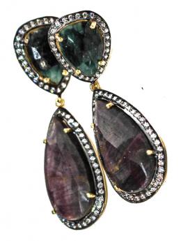 115 - PENDIENTES PLATA CON CORINDONES