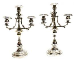 1066 - PAREJA DE CANDELABROS ALFONSINOS. FINALES DEL S. XIX