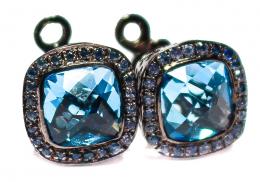 153 - PENDIENTES PLATA, TOPACIOS Y ZAFIROS