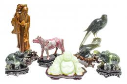 436 - LOTE DE FIGURAS ORIENTALES EN PIEDRAS