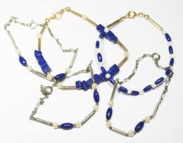 117 - LOTE DE CINCO PULSERAS LAPISLÁZULI