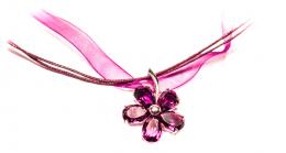 89 - COLGANTE FLOR EN PLATA Y AMATISTAS