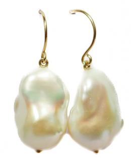 134 - PENDIENTES ORO CON PERLAS BARROCAS