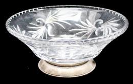 22 - CENTRO DE MESA EN CRISTAL Y PLATA
