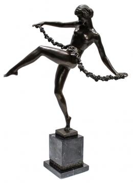 841 - FIGURA EN BRONCE "BAILARINA CON GUIRNALDA"