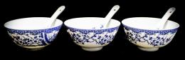 417 - CONJUNTO DE BOLES Y CUCHARA ORIENTALES