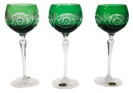 66 - TRES COPAS DE CRISTAL DE BOHEMIA