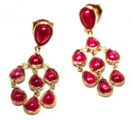 148 - PENDIENTES ORO Y RUBÍES
