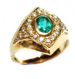 178 - SORTIJA ORO ESMERALDA Y BRILLANTES