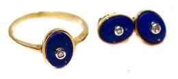 108 - CONJUNTO SORTIJA Y PENDIENTES ORO
