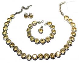 115 - CONJUNTO EN PLATA Y CITRINOS DE "ROSA BISBE"