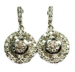 150 - PENDIENTES ROSETÓN ORO BLANCO Y BRILLANTES