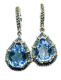 147 - PENDIENTES PLATA CON TOPACIOS Y ZAFIROS