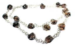103 - COLLAR DE PLATA Y CUARZO FUMÉ