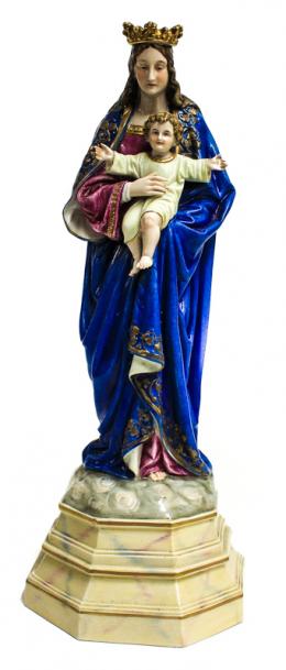 488 - "VIRGEN CON EL NIÑO" EN PORCELANA
