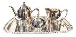 1047 - SERVICIO DE TE Y CAFE EN METAL PLATEADO