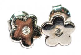 144 - PENDIENTES FLOR CON BRILLANTE