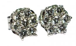 151 - PENDIENTES ROSETONES CON BRILLANTES