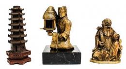 473 - PAGODA Y DOS FIGURAS ORIENTALES