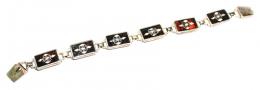 198 - PULSERA DE PLATA CON CAREY Y NÁCAR