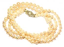 144 - COLLAR DOBLE DE PERLAS DE PPS. DEL S.XX