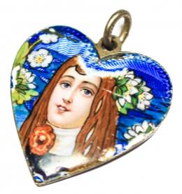 130 - COLGANTE CORAZÓN EN PLATA Y ESMALTES