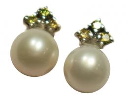 171 - PENDIENTES CON BRILLANTES Y PERLAS