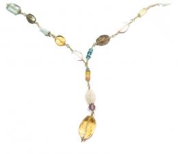 143 - COLLAR DE PLATA CON PIEDRAS MULTICOLOR
