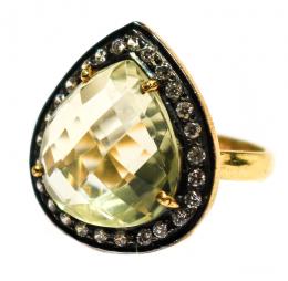 94 - ANILLO CON CITRINO Y CIRCONITAS