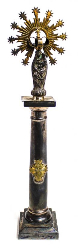 760 - "VIRGEN DEL PILAR" EN PLATA. FINALES DEL SIGLO XIX