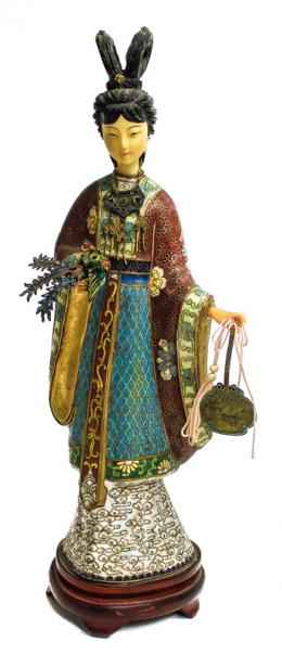 440 - FIGURA CHINA "DAMA CON AVE Y PAI PAI"