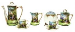 809 - JUEGO DE CAFÉ ART NOUVEAU. CIRCA 1900