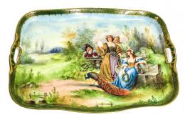 490 - BANDEJA EN PORCELANA. PRIMER TERCIO DEL SIGLO XX