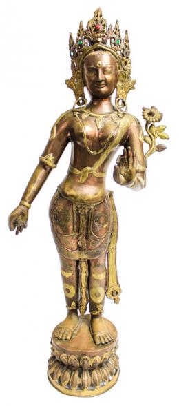 446 - FIGURA ORIENTAL EN BRONCE "DIOSA"