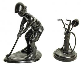 888 - FIGURA EN BRONCE EN DOS PIEZAS "GOLFISTA"