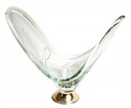 23 - CENTRO DE MESA EN CRISTAL Y PLATA